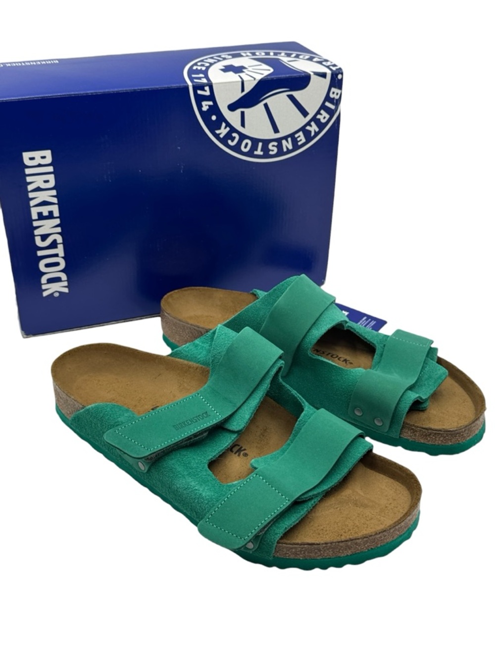 Birkenstock Uji Double-Strap Nubuck Leather Suede Sandals Size 45 EU